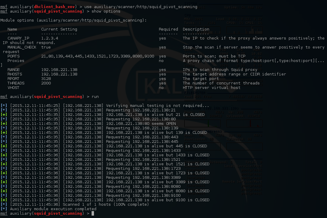 Metasploit Squid Pivot Scanning