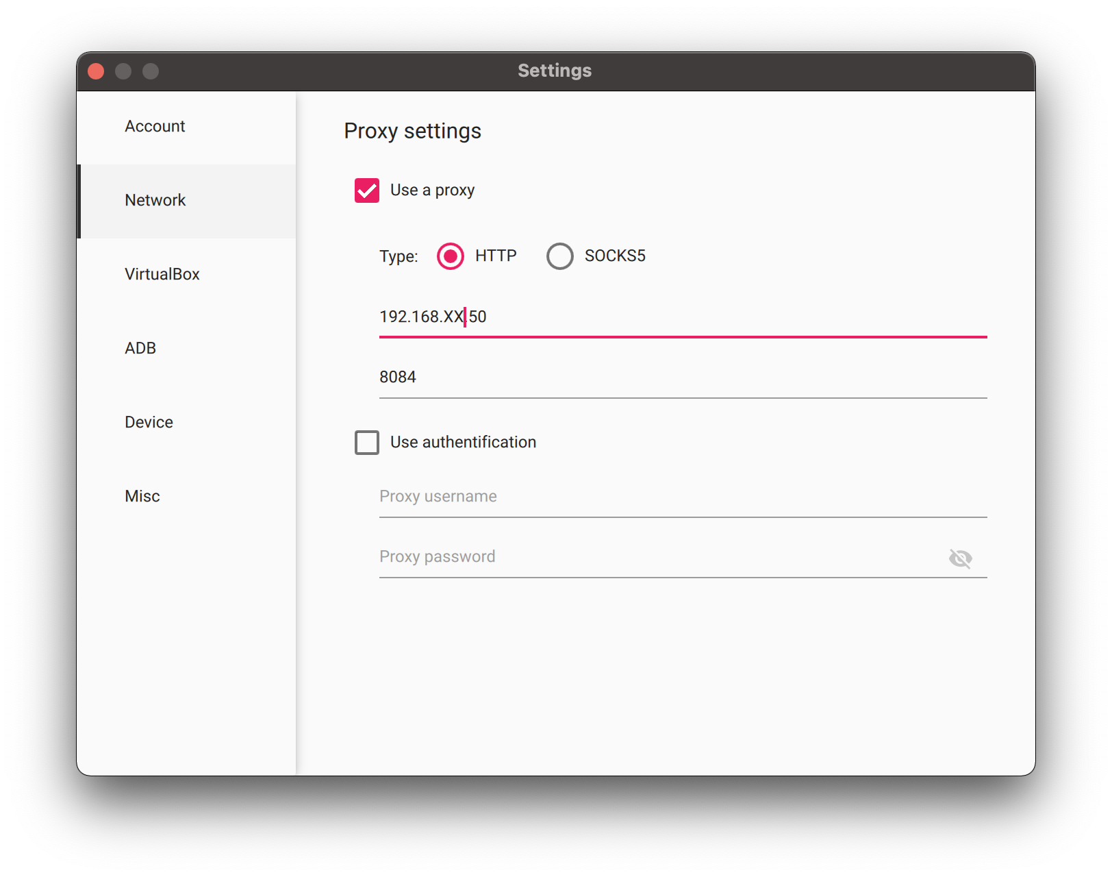 Geny Motion Burp Proxy Settings