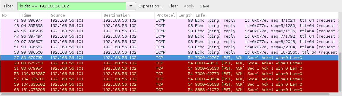 django port 8000 wireshark captures