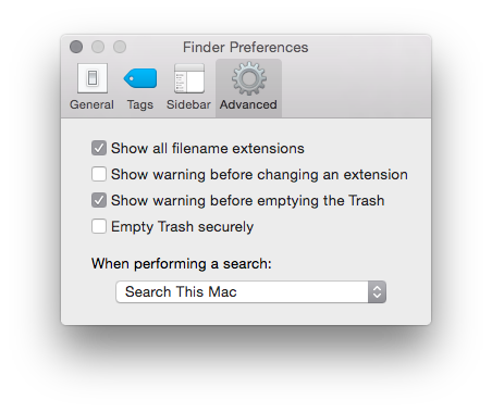 Show File Name Extensions in Mac OS X